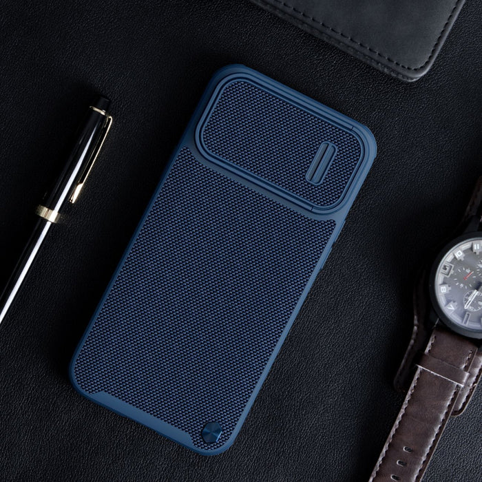Nillkin Textured S Case iPhone 14 Pro Max armored cover with camera cover blue
