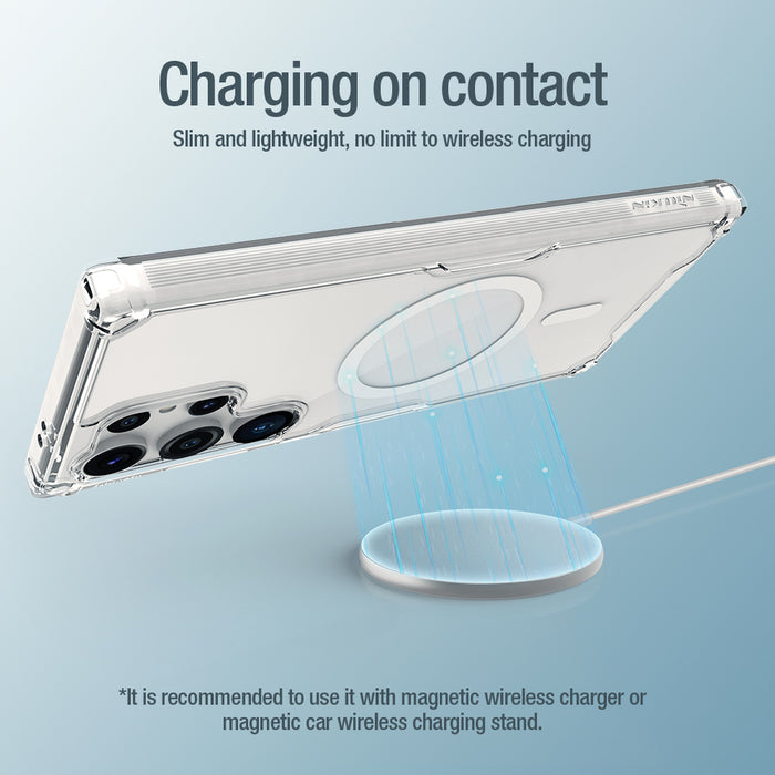Nillkin Nature Pro armored case with a magnetic ring for Samsung Galaxy S24 Ultra - white
