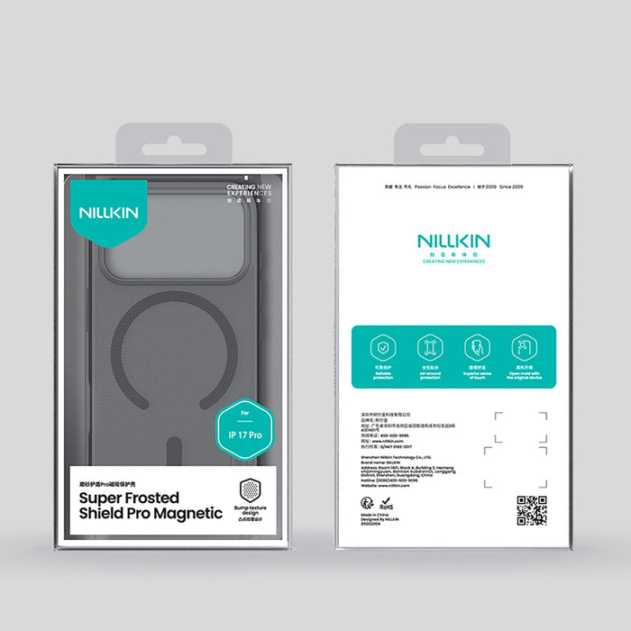 Nillkin Super Frosted Shield Pro MagSafe Compatible Case for iPhone 17 Pro - Transparent Black