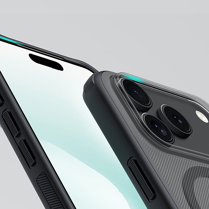 Super Frosted Shield Pro Magnetic Case IP17 Pro Transparent black