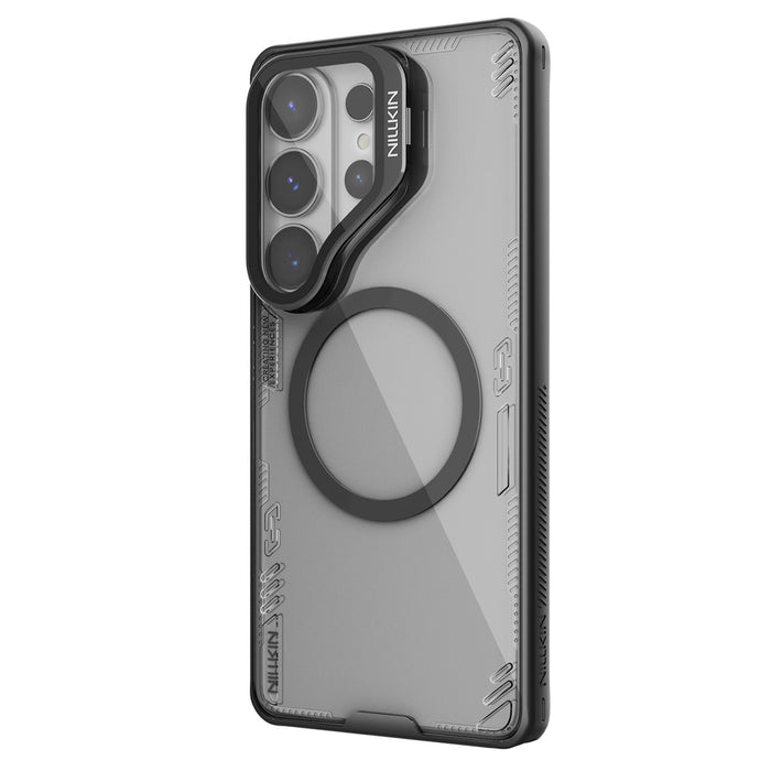 Nillkin Iceblade Prop Magnetic Case with Camera Cover and Stand Compatible with MagSafe for Samsung Galaxy S26 Ultra - Transparent Black