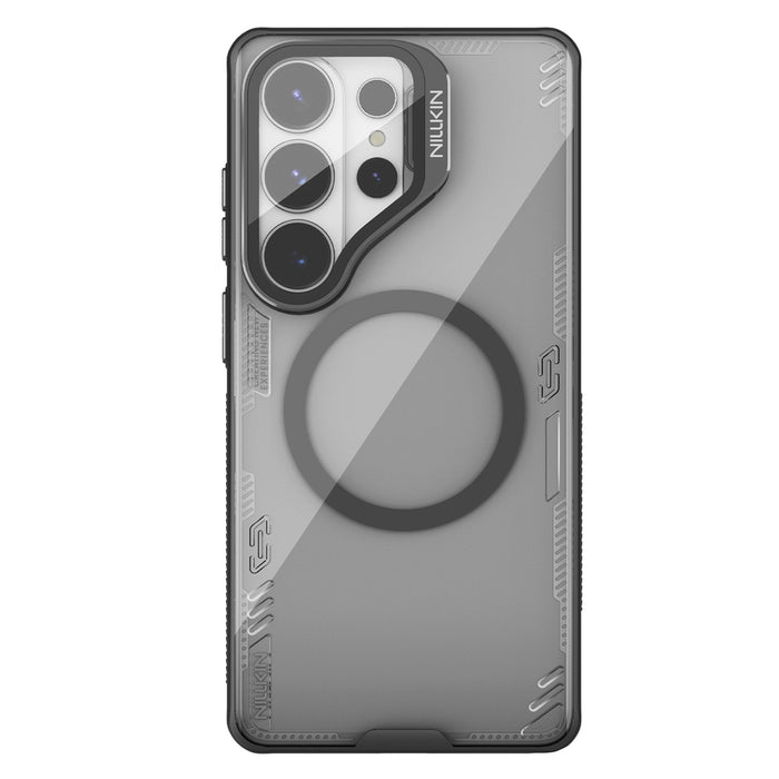 Nillkin Iceblade Prop Magnetic Case with Camera Cover and Stand Compatible with MagSafe for Samsung Galaxy S26 Ultra - Transparent Black