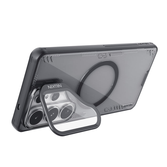 Nillkin Iceblade Prop Magnetic Case with Camera Cover and Stand Compatible with MagSafe for Samsung Galaxy S26 Ultra - Transparent Black