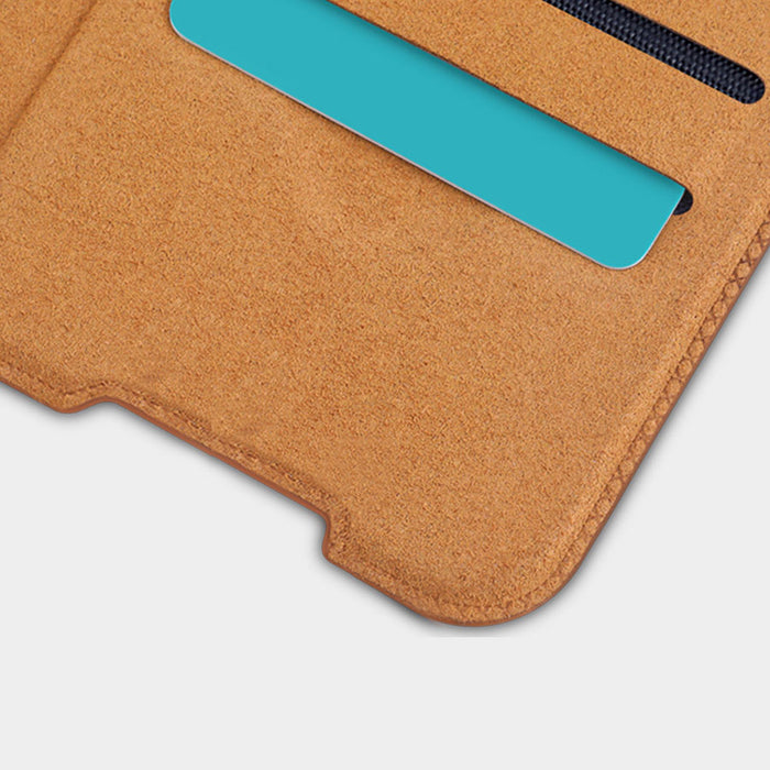 Nillkin Qin Case Case for Xiaomi Redmi Note 11T 5G / Note 11S 5G / Note 11 5G (China) / Poco M4 Pro 5G Camera Cover Holster Cover Flip Case Brown