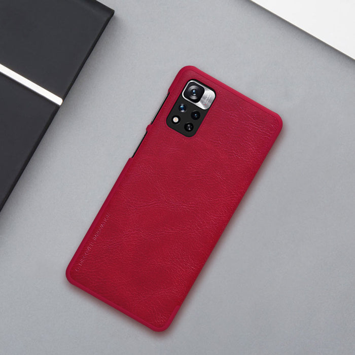 Nillkin Qin Case Case for Xiaomi Redmi Note 11 Pro+ (China) / Redmi Note 11 Pro (China) / Mi11i HyperCharge Camera Protector Holster Cover Flip Case Black