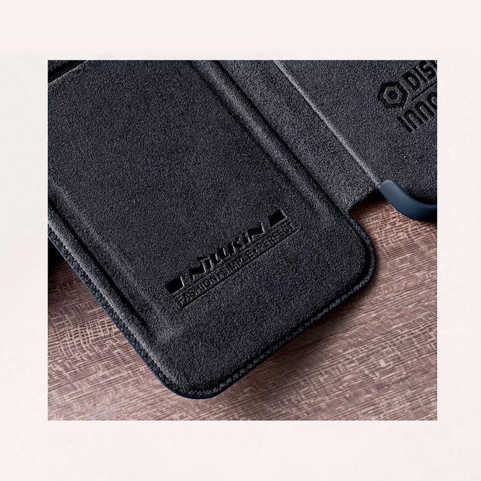 Nillkin Qin Leather Pro Case Case for Samsung Galaxy S22+ (S22 Plus) Camera Protector Holster Cover Flip Case Brown