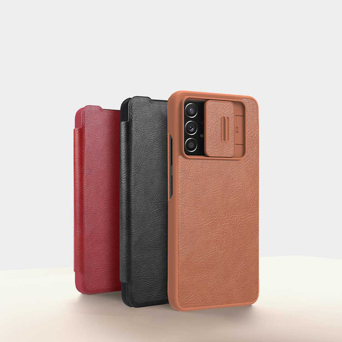 Nillkin Qin leather holster case for Samsung Galaxy A73 brown