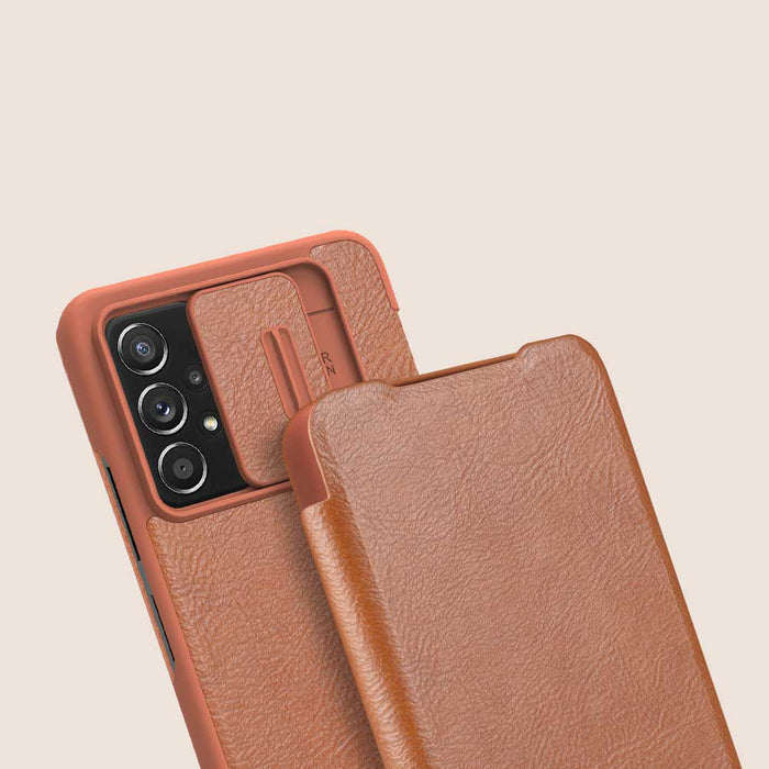 Nillkin Qin leather holster case for Samsung Galaxy A73 brown