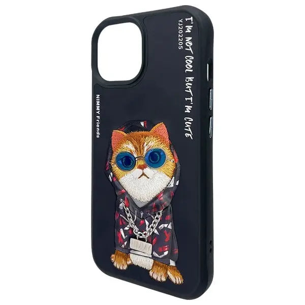 Nimmy Glasses Cool Cat case for iPhone 15 - black - Cell phone cases and covers<<<HurtelXML