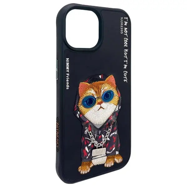 Nimmy Glasses Cool Cat case for iPhone 15 - black - Cell phone cases and covers<<<HurtelXML