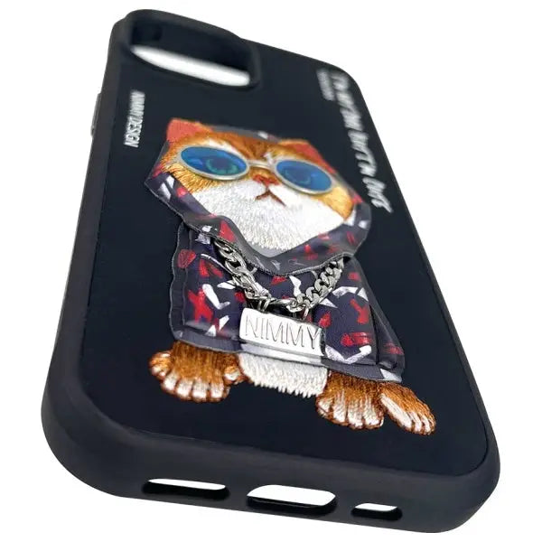Nimmy Glasses Cool Cat case for iPhone 15 - black - Cell phone cases and covers<<<HurtelXML