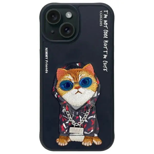 Nimmy Glasses Cool Cat case for iPhone 15 - black - Cell phone cases and covers<<<HurtelXML