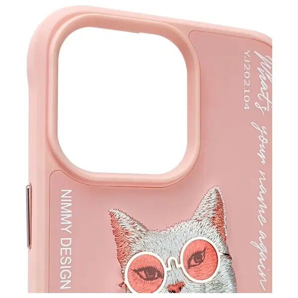 Nimmy Glasses Cool Cat Case for iPhone 15 Pro Max - Pink - Cell phone cases and covers<<<HurtelXML