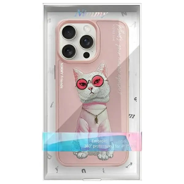 Nimmy Glasses Cool Cat Case for iPhone 15 Pro Max - Pink - Cell phone cases and covers<<<HurtelXML