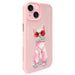 Nimmy Glasses Cool Cat iPhone 15 Case - Pink - Headphones and speakers<<<HurtelXML
