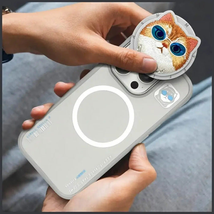 Nimmy Glasses Cool Cat MagSafe Case for iPhone 16 Pro - Gray - Cell phone cases and covers<<<HurtelXML