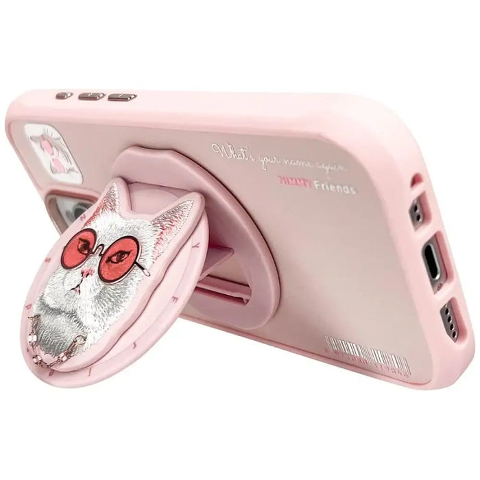 Nimmy Glasses Cool Cat MagSafe Case for iPhone 16 Pro Max - Pink - Cell phone cases and covers<<<HurtelXML
