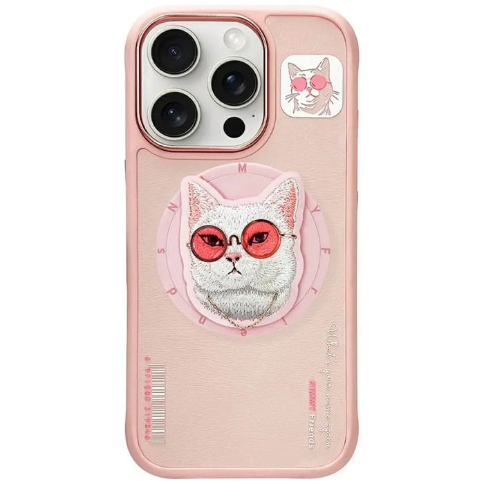 Nimmy Glasses Cool Cat MagSafe Case for iPhone 16 Pro - Pink - Cell phone cases and covers<<<HurtelXML