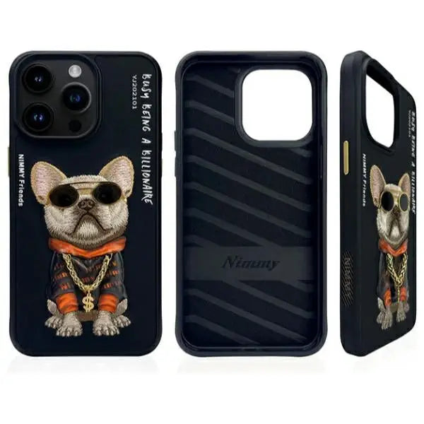 Nimmy Glasses Cool Dog Case for iPhone 15 Pro - Black - Cell phone cases and covers<<<HurtelXML