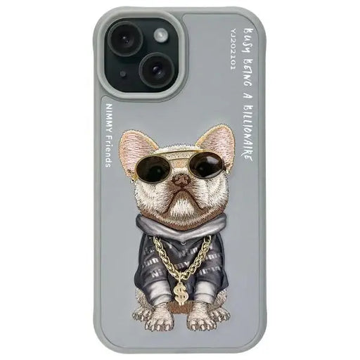 Nimmy Glasses Cool Dog iPhone 15 Case - Gray - Cell phone cases and covers<<<HurtelXML