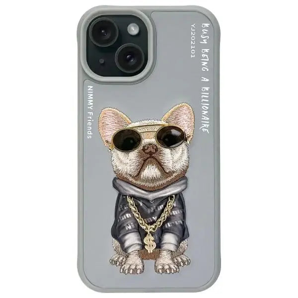 Nimmy Glasses Cool Dog iPhone 15 Case - Gray - Cell phone cases and covers<<<HurtelXML