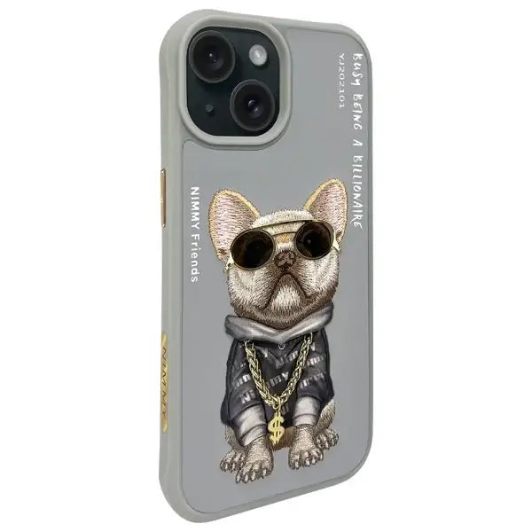 Nimmy Glasses Cool Dog iPhone 15 Case - Gray - Cell phone cases and covers<<<HurtelXML