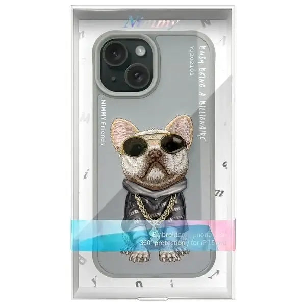 Nimmy Glasses Cool Dog iPhone 15 Case - Gray - Cell phone cases and covers<<<HurtelXML