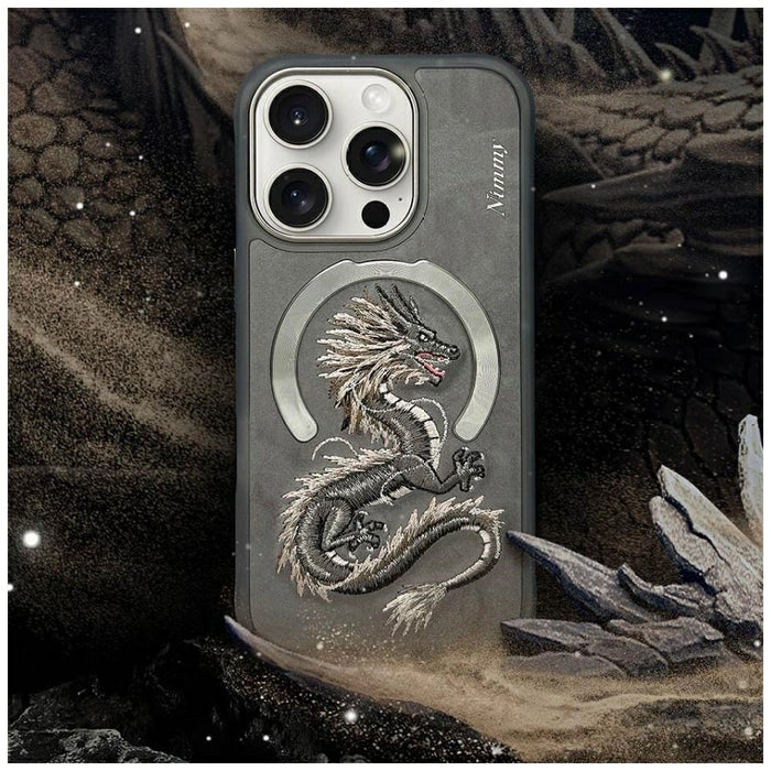 Nimmy Dragon MagSafe Case for iPhone 16 Pro Max - Gray