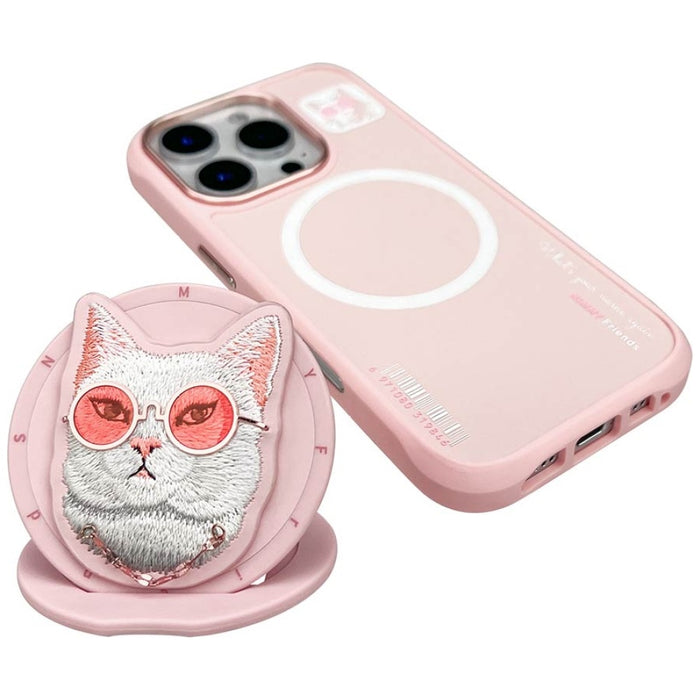 Nimmy Glasses Cool Cat MagSafe Case for iPhone 16 Pro - Pink