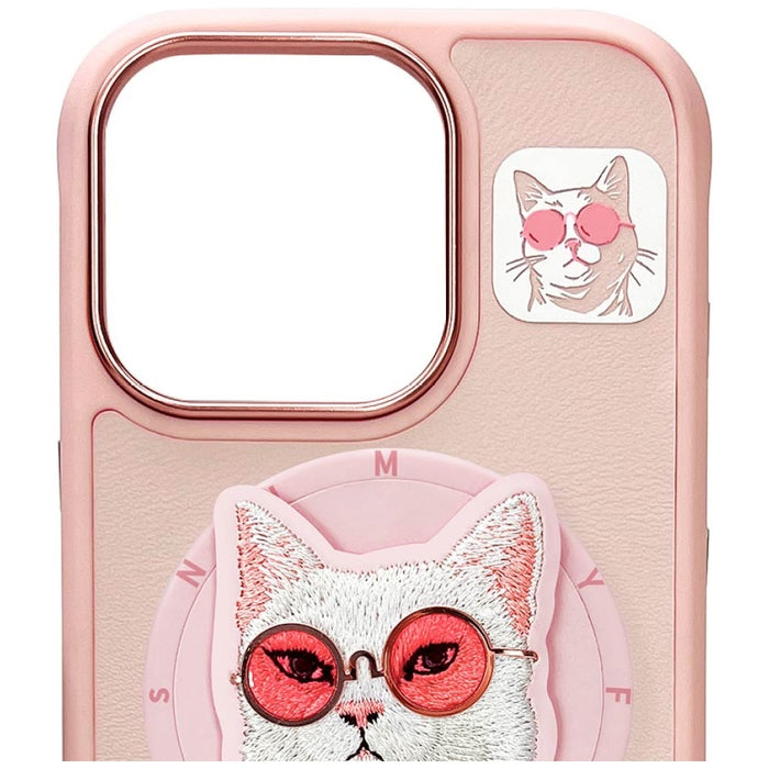 Nimmy Glasses Cool Cat MagSafe Case for iPhone 16 Pro - Pink