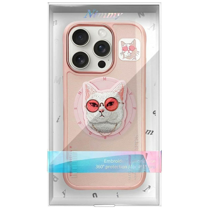 Nimmy Glasses Cool Cat MagSafe Case for iPhone 16 Pro - Pink