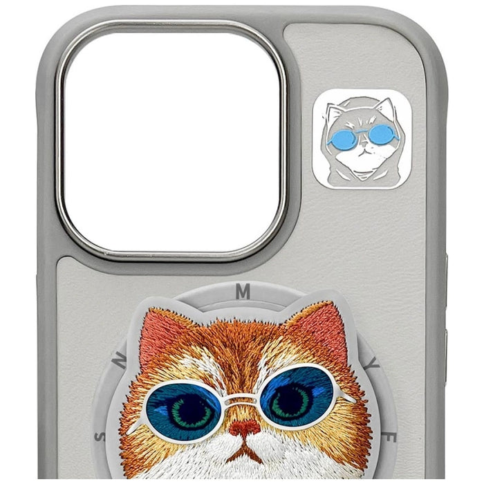 Nimmy Glasses Cool Cat MagSafe Case for iPhone 16 Pro - Gray