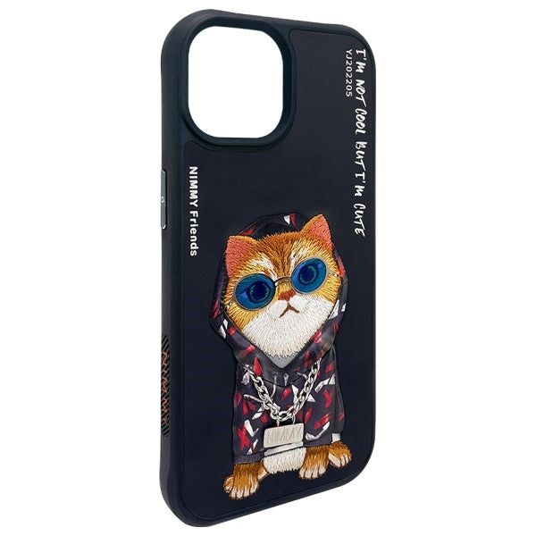 Nimmy Glasses Cool Cat case for iPhone 15 - black