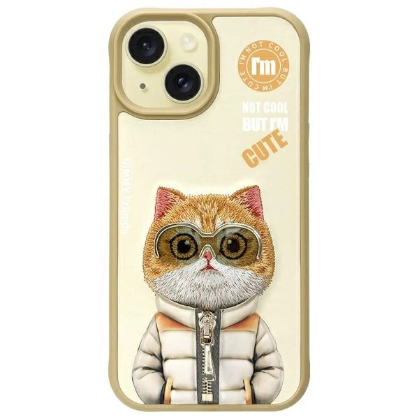 Nimmy Cool&amp;Cute 2.0 Cat Case for iPhone 15 - Beige