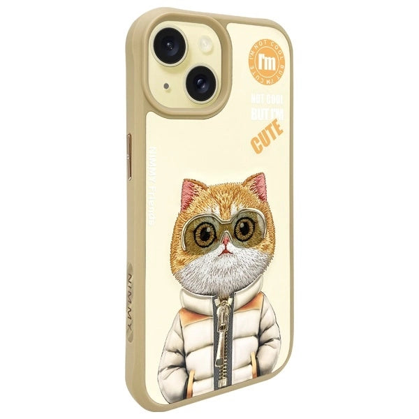 Nimmy Cool&amp;Cute 2.0 Cat Case for iPhone 15 - Beige