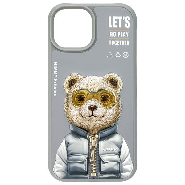 Nimmy Cool&amp;Cute 2.0 Bear Case for iPhone 15 - Gray