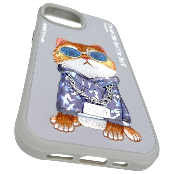 Nimmy Glasses Cool Cat iPhone 15 Case - Gray