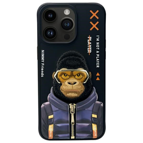 Nimmy Cool&amp;Cute 2.0 Monkey Case for iPhone 15 Pro - Black