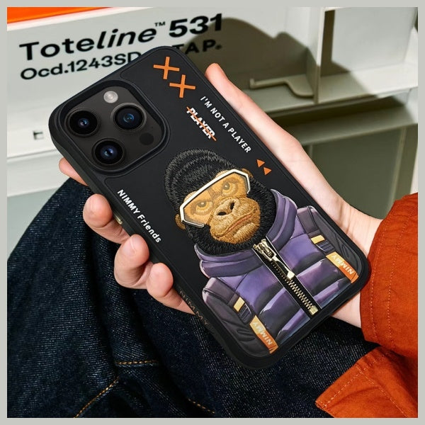 Nimmy Cool&amp;Cute 2.0 Monkey Case for iPhone 15 Pro - Black