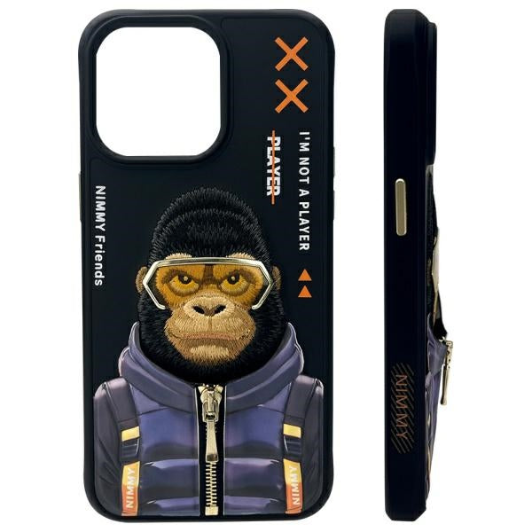 Nimmy Cool&amp;Cute 2.0 Monkey Case for iPhone 15 Pro - Black