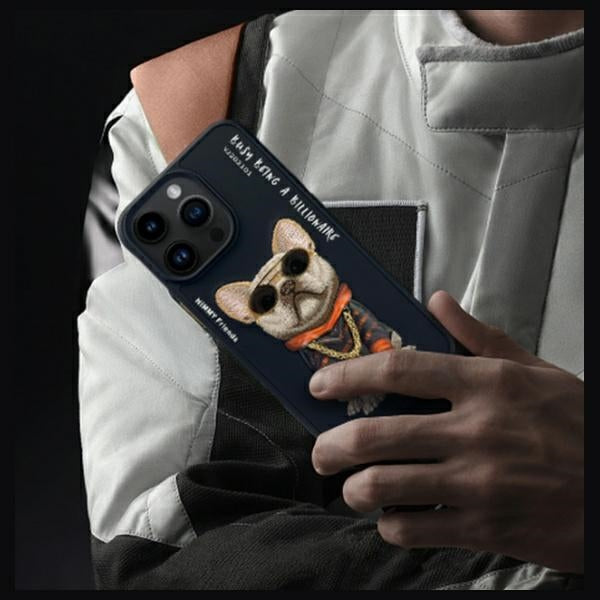 Nimmy Glasses Cool Dog Case for iPhone 15 Pro - Black