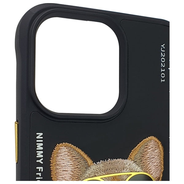 Nimmy Glasses Cool Dog Case for iPhone 15 Pro - Black
