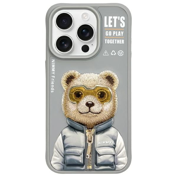 Nimmy Cool&amp;Cute 2.0 Bear Case for iPhone 15 Pro - Gray