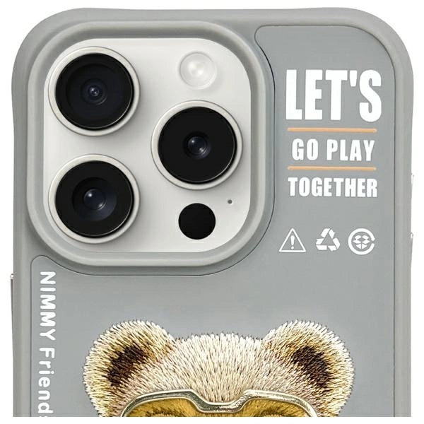 Nimmy Cool&amp;Cute 2.0 Bear Case for iPhone 15 Pro - Gray