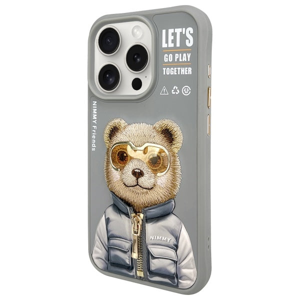 Nimmy Cool&amp;Cute 2.0 Bear Case for iPhone 15 Pro Max - Gray