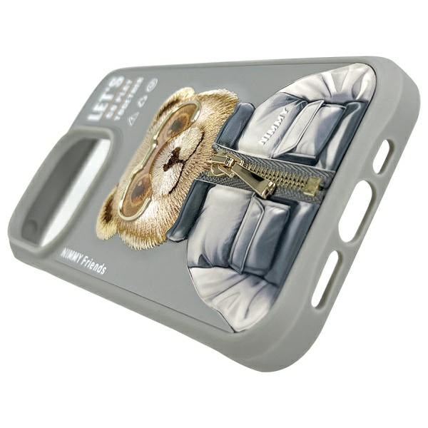 Nimmy Cool&amp;Cute 2.0 Bear Case for iPhone 15 Pro Max - Gray
