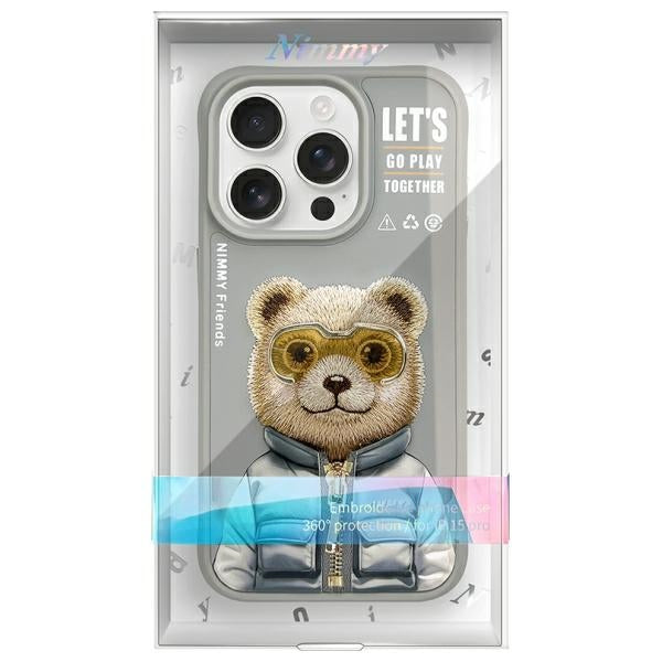 Nimmy Cool&amp;Cute 2.0 Bear Case for iPhone 15 Pro Max - Gray