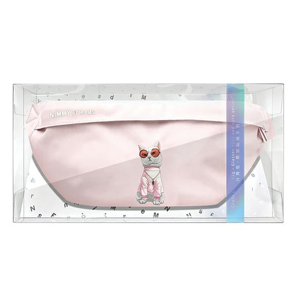 Nimmy Crossbody Glasses Cool Cat Shoulder Bag - Pink