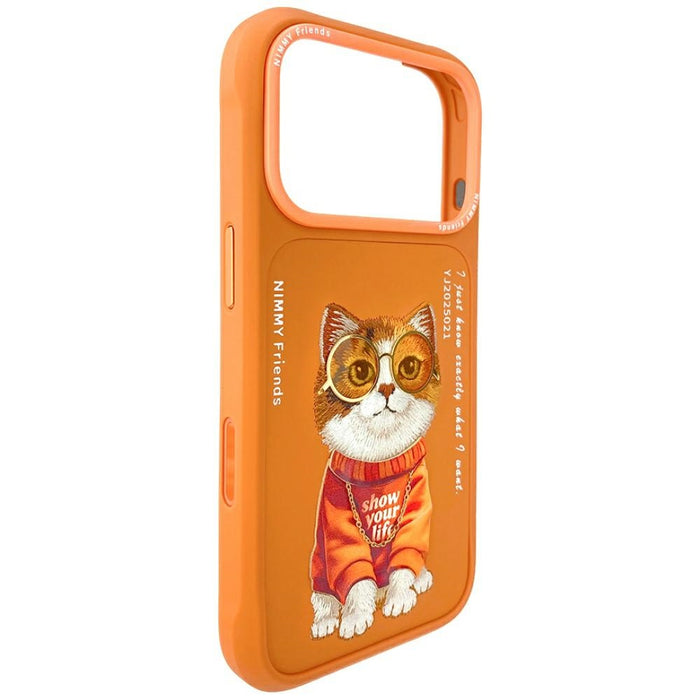 Nimmy Glasses Cool Cat Case for iPhone 17 Pro Max - Orange