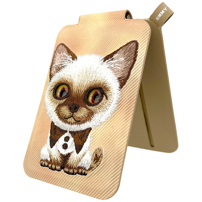 Nimmy New Big-Eye Cute Pets 2.0 Cat Magnetic Wallet with Phone Stand - Brown